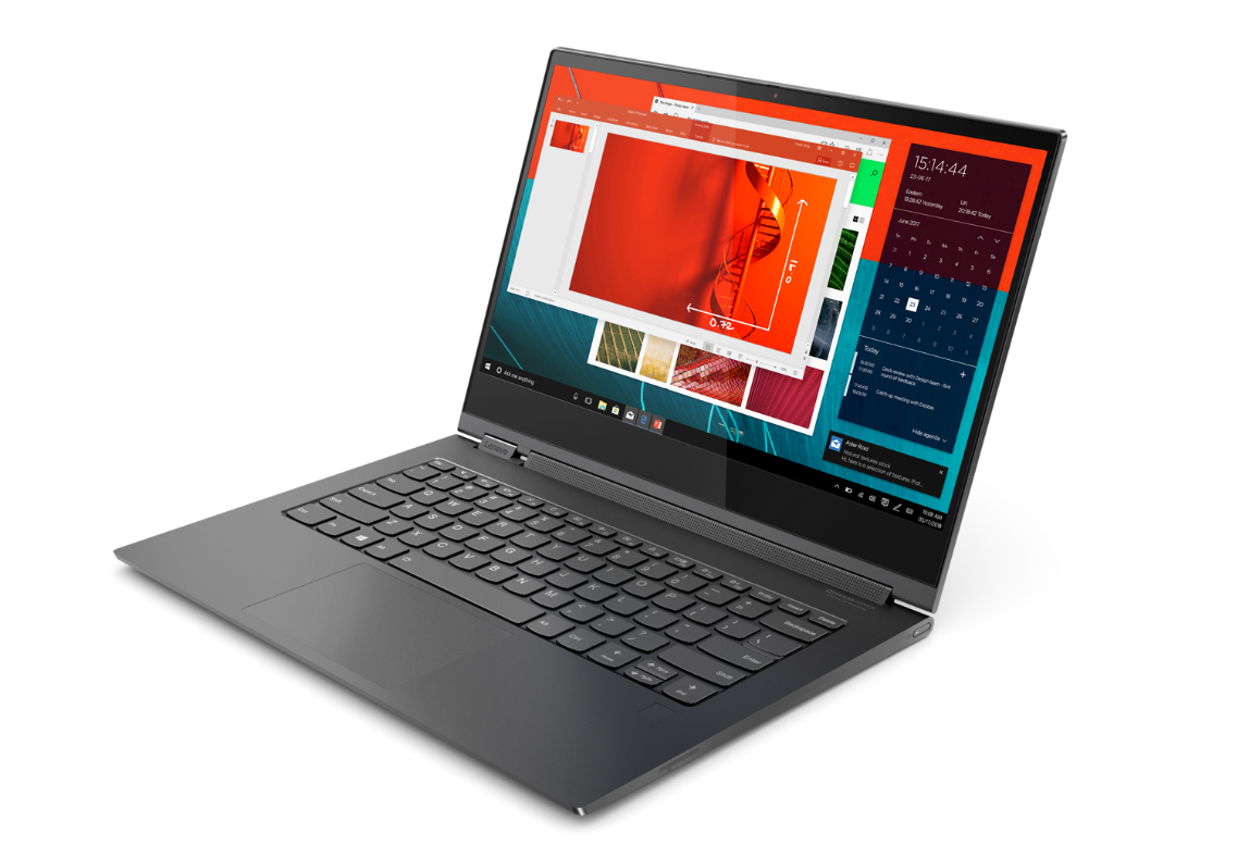 Yoga C930」LenovoのWin10搭載の13.9型回転式2-in-1、サウンドバー機能 